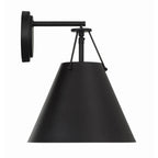 Crystorama Xavier 1 Light Matte Black Task Sconce