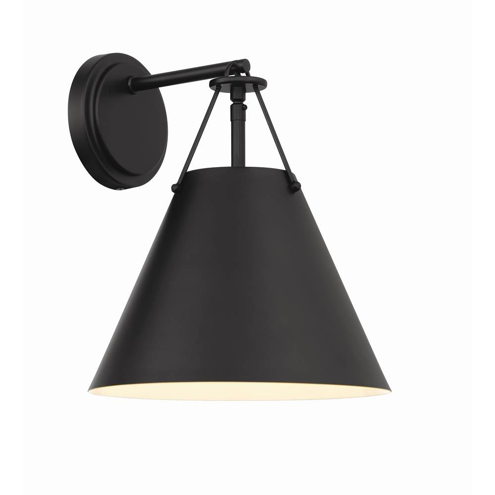 Crystorama XAV-B8311-MK Matte Black Xavier 1 Light Matte Black Task Sconce Image 3