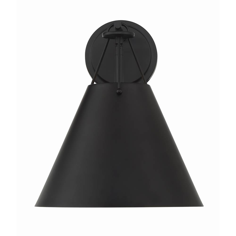 Crystorama XAV-B8311-MK Matte Black Xavier 1 Light Matte Black Task Sconce Image 2