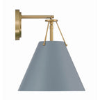 Crystorama Xavier 1 Light Vibrant Gold Plus Blue Task Sconce