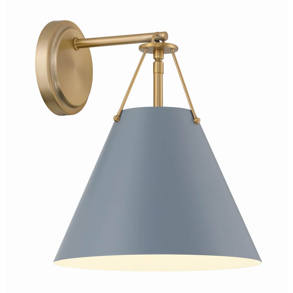 Crystorama XAV-B8311-VG-BL Vibrant Gold,Blue Xavier 1 Light Vibrant Gold Plus Blue Task Sconce Image 3