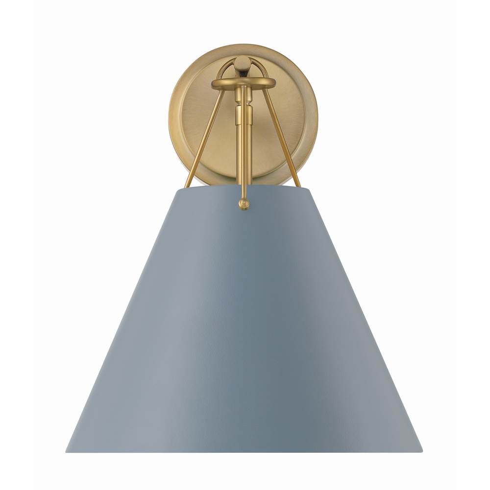 Crystorama XAV-B8311-VG-BL Vibrant Gold,Blue Xavier 1 Light Vibrant Gold Plus Blue Task Sconce Image 2