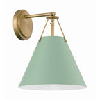 Crystorama XAV-B8311-VG-GR Vibrant Gold,Green Xavier 1 Light Vibrant Gold Plus Green Task Sconce Image 1