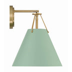 Crystorama Xavier 1 Light Vibrant Gold Plus Green Task Sconce