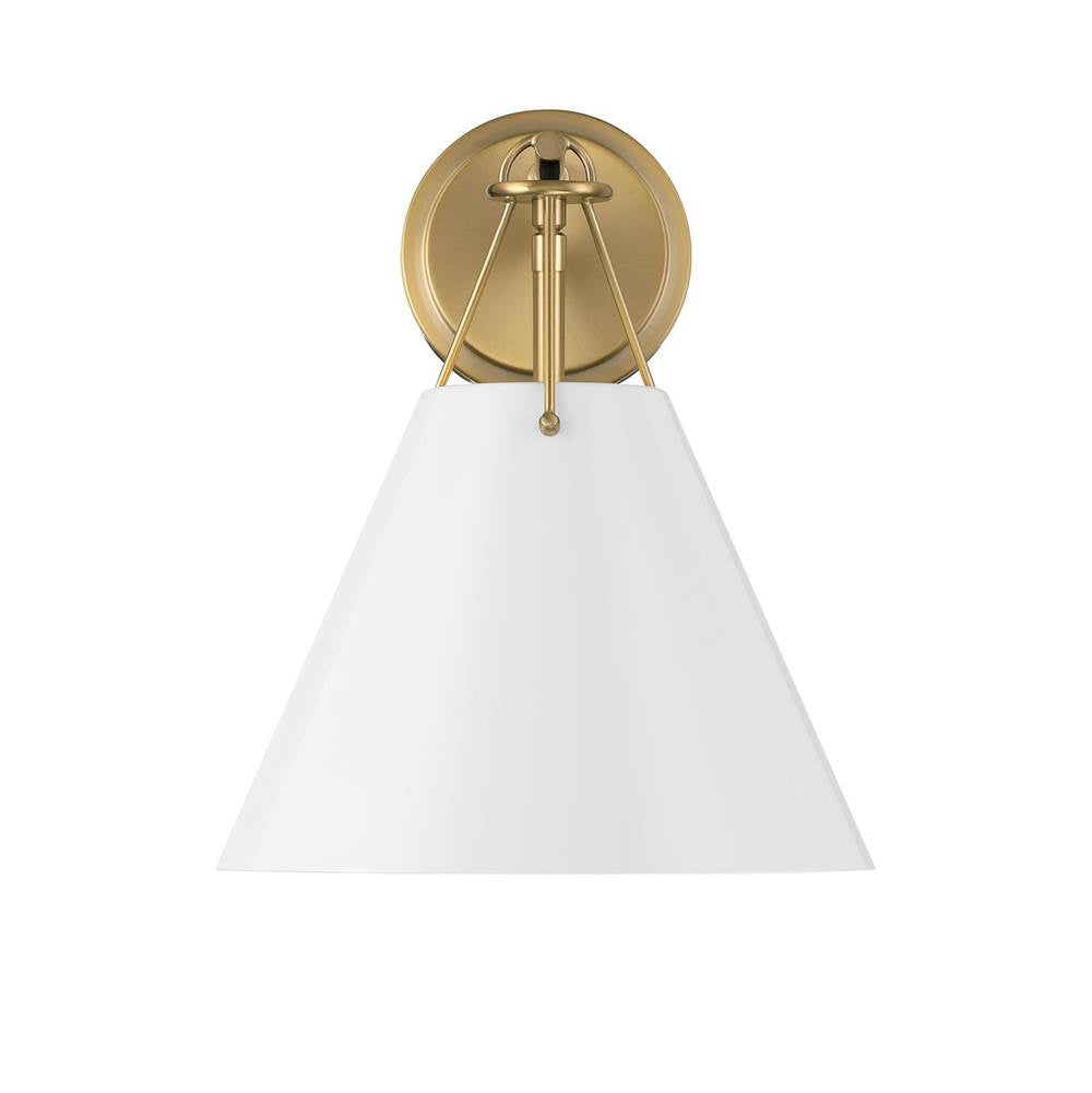 Crystorama XAV-B8311-VG-WH Vibrant Gold,White Xavier 1 Light Vibrant Gold Plus White Sconce Image 6