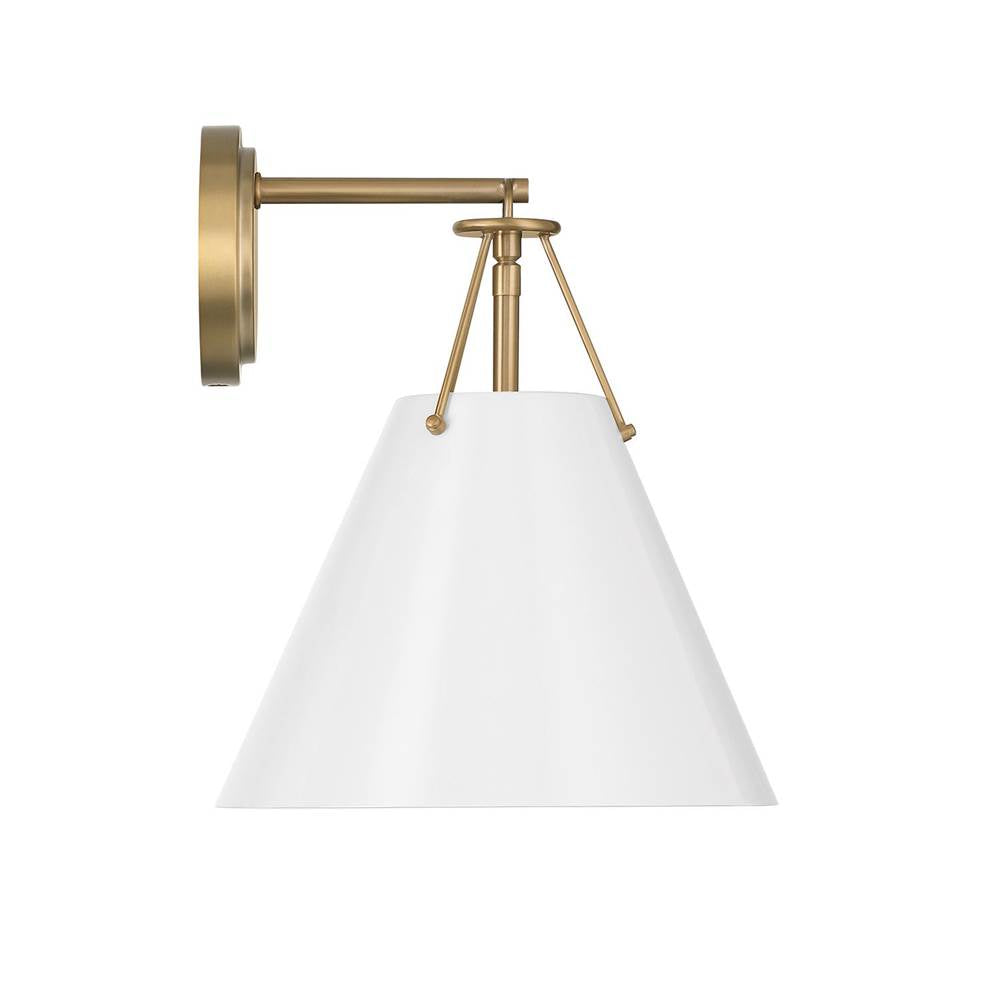 Crystorama XAV-B8311-VG-WH Vibrant Gold,White Xavier 1 Light Vibrant Gold Plus White Sconce Image 5