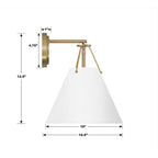 Crystorama XAV-B8311-VG-WH Vibrant Gold,White Xavier 1 Light Vibrant Gold Plus White Sconce Image 3