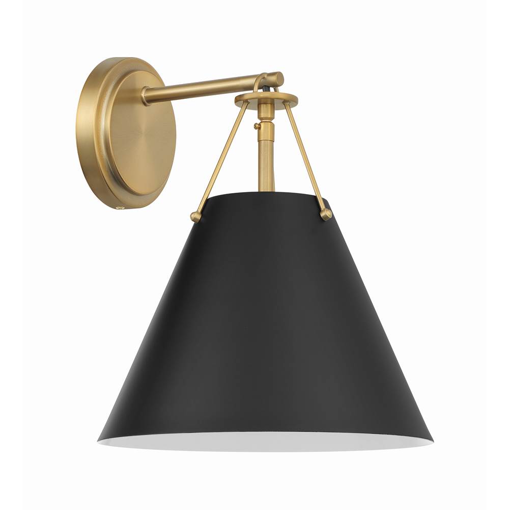 Crystorama XAV-B8311-VG Vibrant Gold Xavier 1 Light Vibrant Gold Task Sconce Image 1