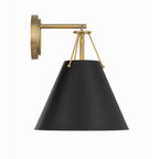 Crystorama Xavier 1 Light Matte Black Task Sconce