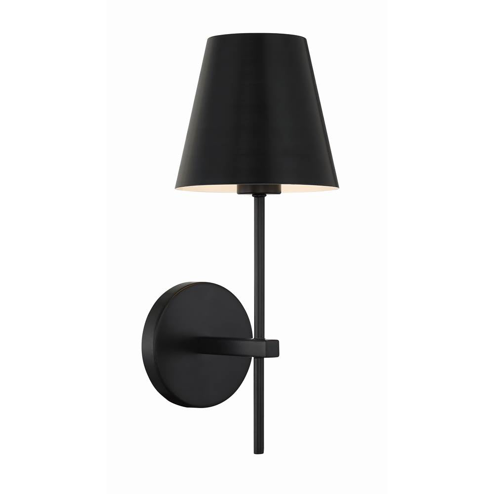 Crystorama XAV-B8321-MK Matte Black Xavier 1 Light Matte Black Wall Mount Image 1