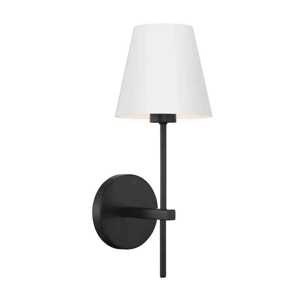 Crystorama XAV-B8321-MK Matte Black Xavier 1 Light Matte Black Wall Mount Image 4