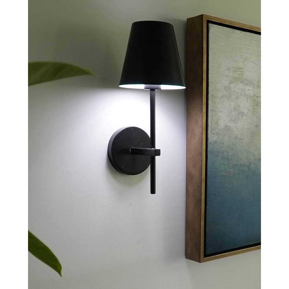 Crystorama XAV-B8321-MK Matte Black Xavier 1 Light Matte Black Wall Mount Image 3
