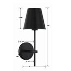 Crystorama XAV-B8321-MK Matte Black Xavier 1 Light Matte Black Wall Mount Image 2