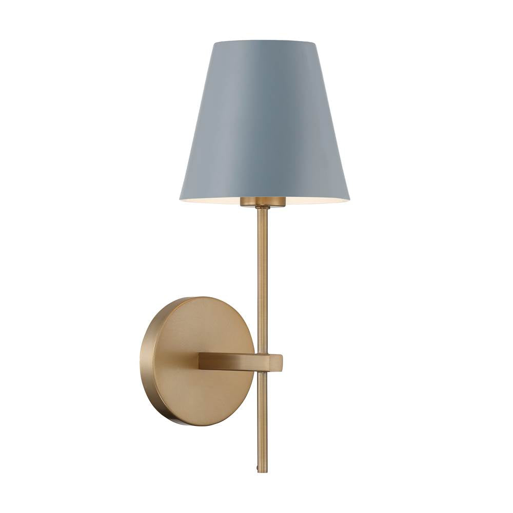 Crystorama XAV-B8321-VG-BL Vibrant Gold,Blue Xavier 1 Light Vibrant Gold Plus Blue Sconce Image 1