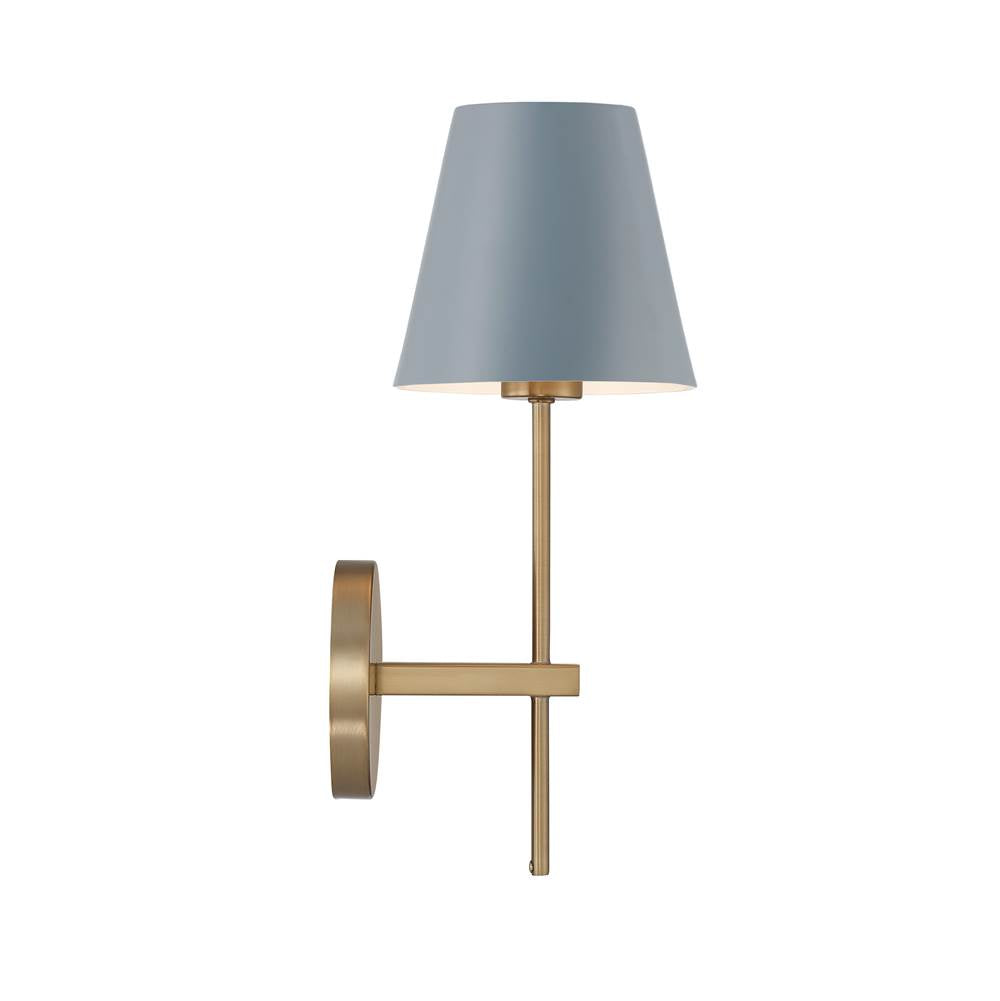 Crystorama Xavier 1 Light Vibrant Gold Plus Blue Sconce