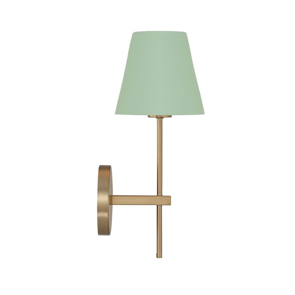 Crystorama Xavier 1 Light Vibrant Gold Plus Green Sconce