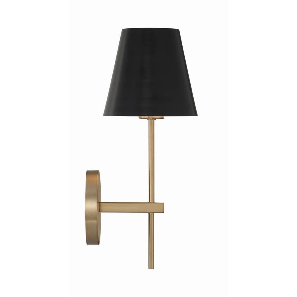 Crystorama Xavier 1 Light Matte Black Wall Mount