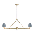 Crystorama XAV-B9302-VG-BL Vibrant Gold,Blue Xavier 2 Light Vibrant Gold Plus Blue Chandelier Image 1