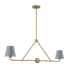 Crystorama Xavier 2 Light Vibrant Gold Plus Blue Chandelier