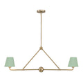 Crystorama XAV-B9302-VG-GR Vibrant Gold,Green Xavier 2 Light Vibrant Gold Plus Green Chandelier Image 1