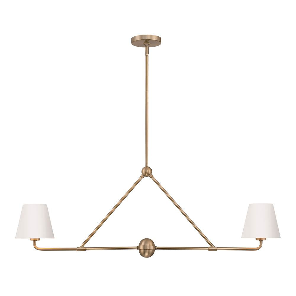 Crystorama XAV-B9302-VG-WH Vibrant Gold, White Xavier 2 Light Vibrant Gold Plus White Chandelier Image 1