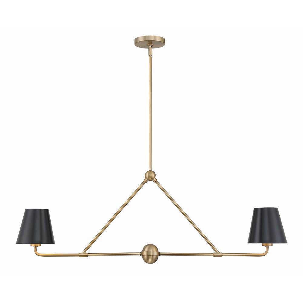 Crystorama XAV-B9302-VG Vibrant Gold Xavier 2 Light Vibrant Gold Chandelier Image 1