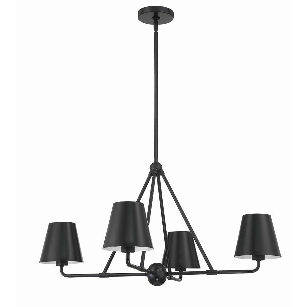 Crystorama Xavier 4 Light Matte Black Chandelier
