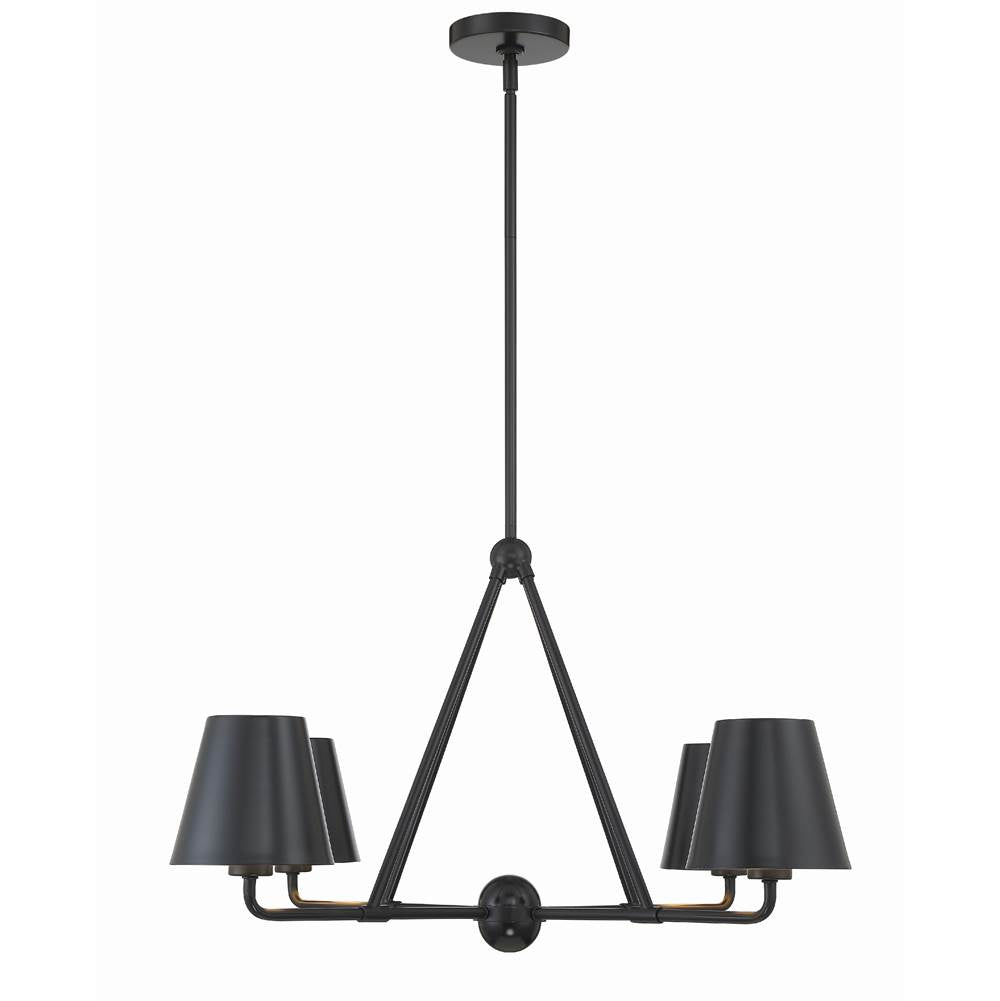 Crystorama XAV-B9304-MK Matte Black Xavier 4 Light Matte Black Chandelier Image 6