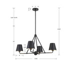 Crystorama XAV-B9304-MK Matte Black Xavier 4 Light Matte Black Chandelier Image 2