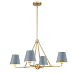 Crystorama XAV-B9304-VG-BL Vibrant Gold,Blue Xavier 4 Light Vibrant Gold Plus Blue Chandelier Image 1
