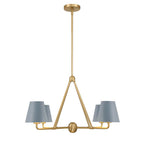 Crystorama Xavier 4 Light Vibrant Gold Plus Blue Chandelier