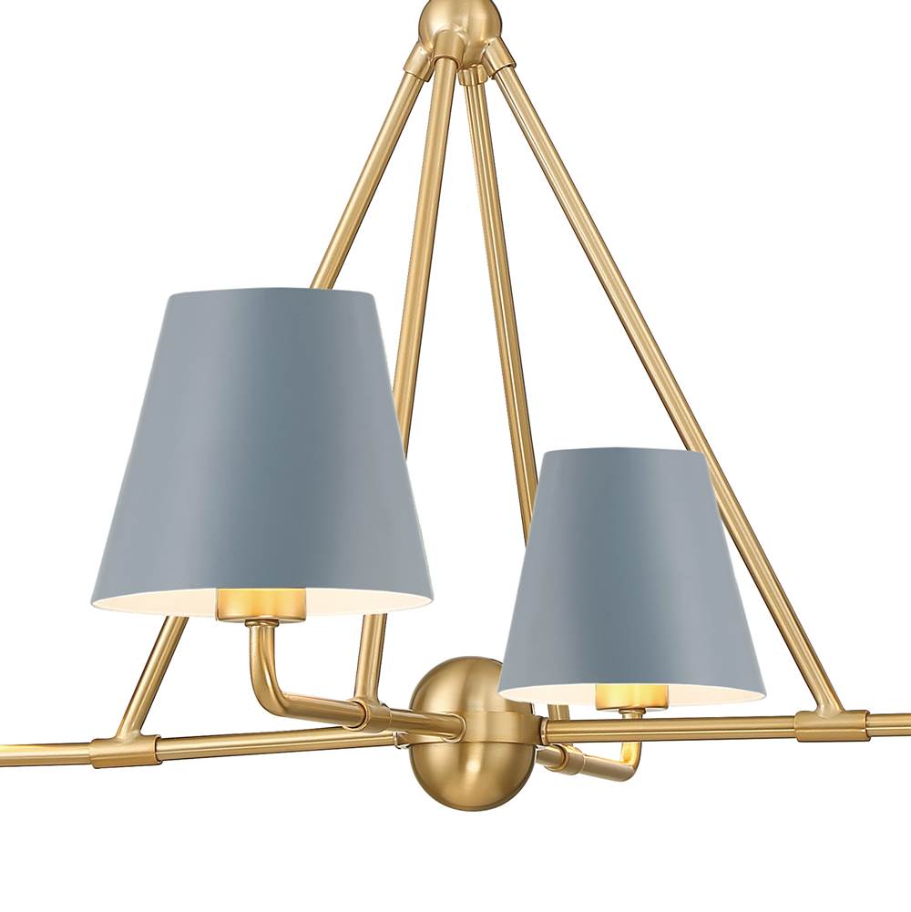 Crystorama XAV-B9304-VG-BL Vibrant Gold,Blue Xavier 4 Light Vibrant Gold Plus Blue Chandelier Image 2