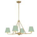 Crystorama XAV-B9304-VG-GR Vibrant Gold,Green Xavier 4 Light Vibrant Gold Plus Green Chandelier Image 1