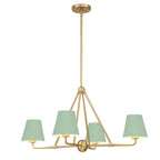 Crystorama XAV-B9304-VG-GR Vibrant Gold,Green Xavier 4 Light Vibrant Gold Plus Green Chandelier Image 1