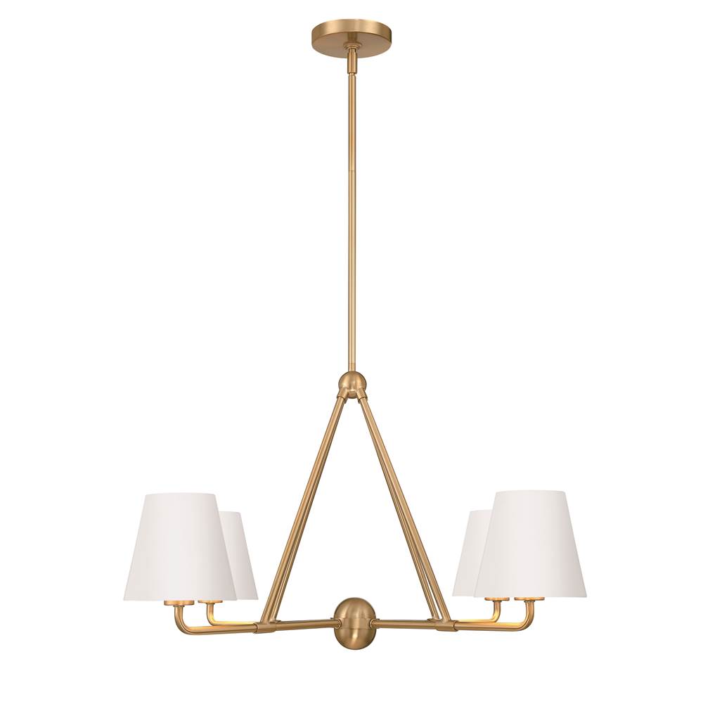 Crystorama Xavier 4 Light Vibrant Gold Plus White Chandelier
