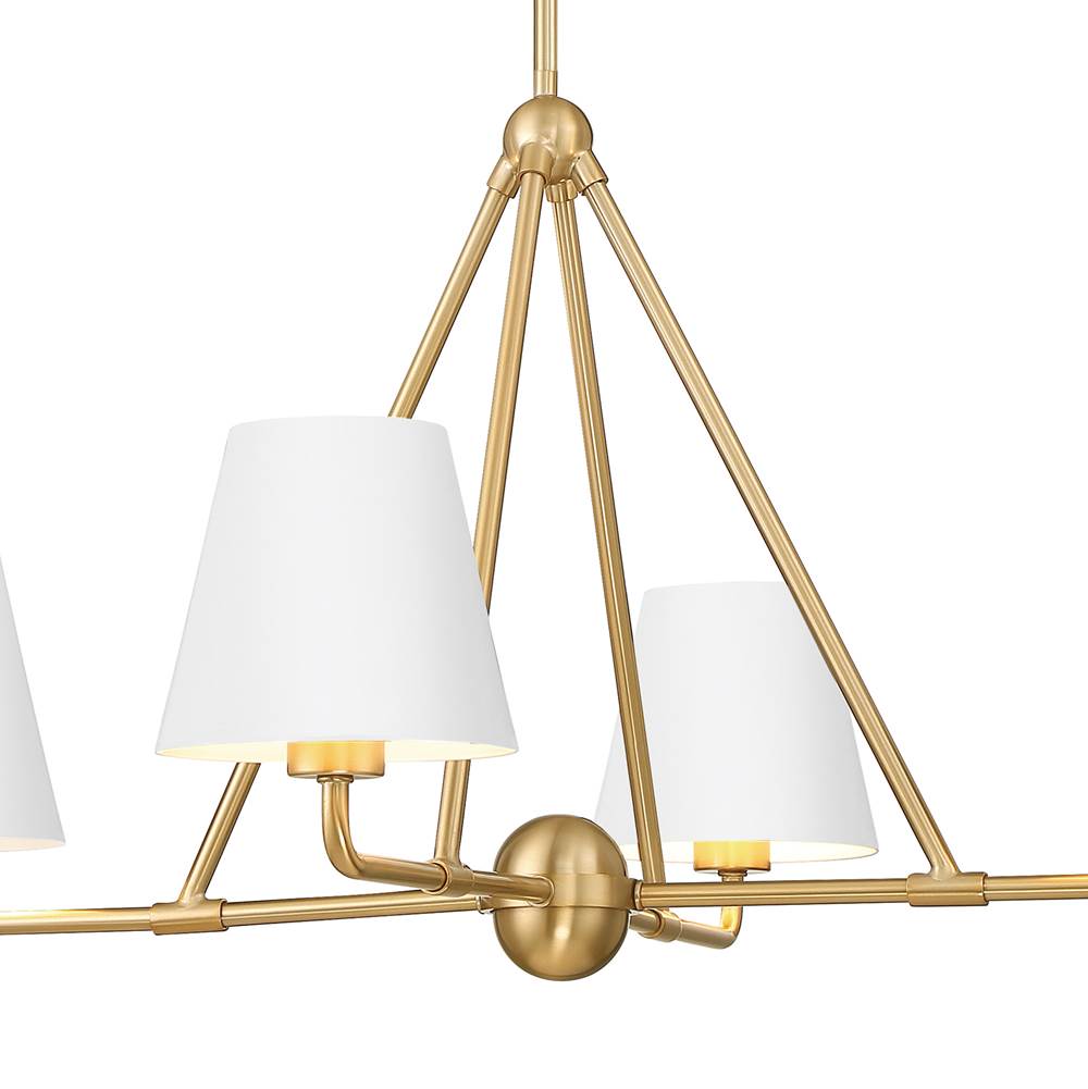 Crystorama XAV-B9304-VG-WH Vibrant Gold, White Xavier 4 Light Vibrant Gold Plus White Chandelier Image 2