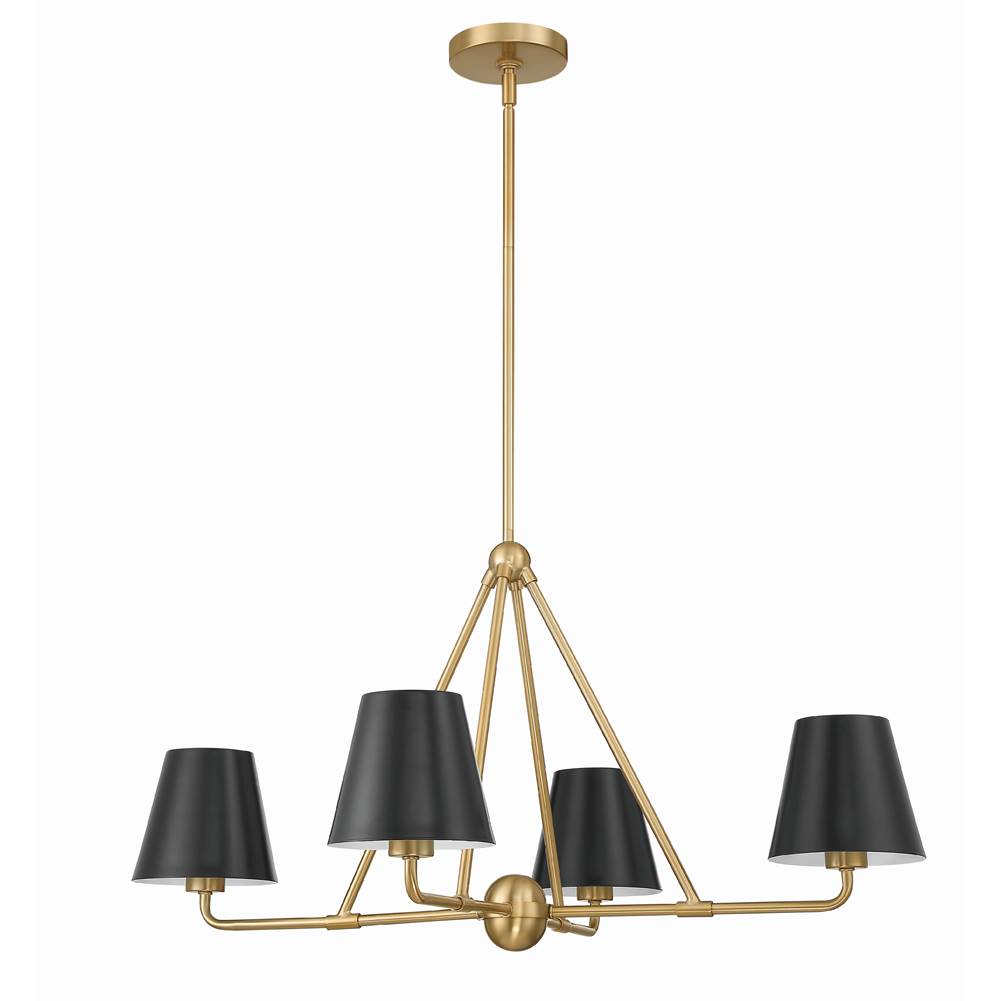 Crystorama Xavier 4 Light Matte Black Chandelier