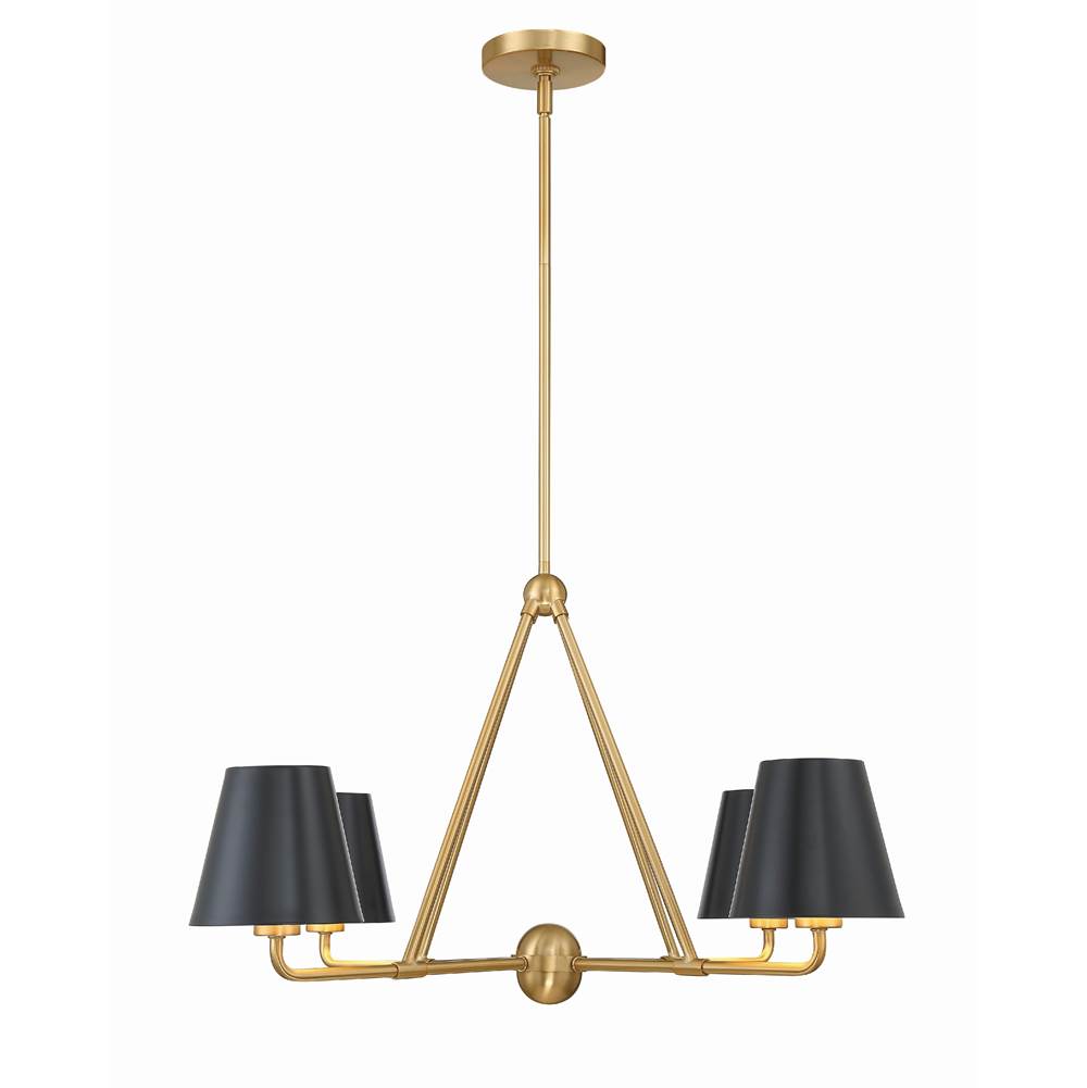 Crystorama XAV-B9304-VG Vibrant Gold Xavier 4 Light Vibrant Gold Chandelier Image 6