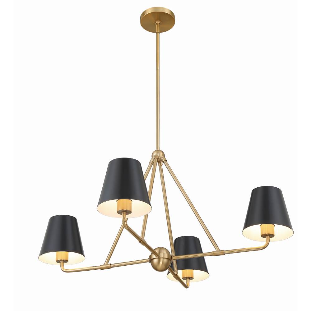 Crystorama XAV-B9304-VG Vibrant Gold Xavier 4 Light Vibrant Gold Chandelier Image 5