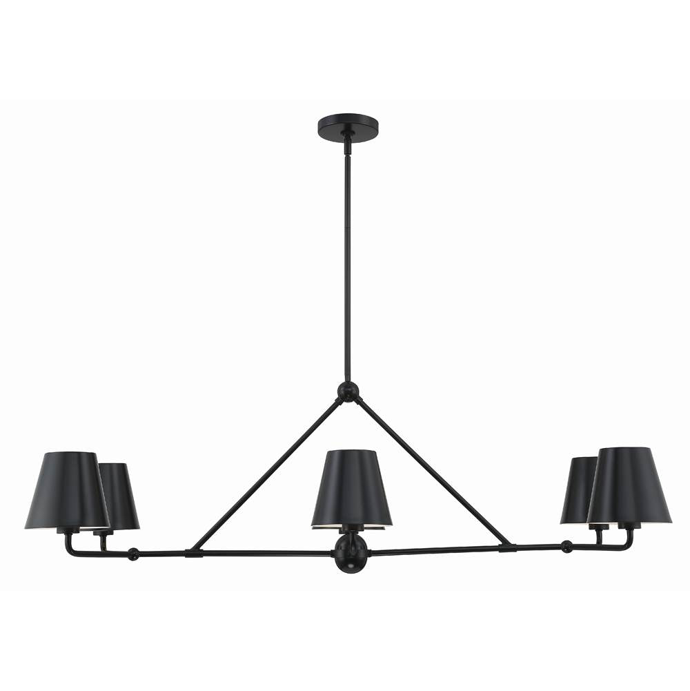 Crystorama XAV-B9306-MK Matte Black Xavier 6 Light Matte Black Chandelier Image 1