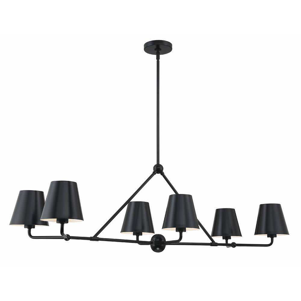 Crystorama Xavier 6 Light Matte Black Chandelier
