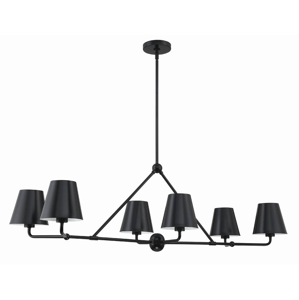 Crystorama XAV-B9306-MK Matte Black Xavier 6 Light Matte Black Chandelier Image 6