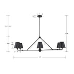 Crystorama XAV-B9306-MK Matte Black Xavier 6 Light Matte Black Chandelier Image 2