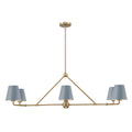 Crystorama XAV-B9306-VG-BL Vibrant Gold,Blue Xavier 6 Light Vibrant Gold Plus Blue Chandelier Image 1