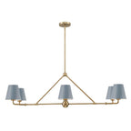 Crystorama XAV-B9306-VG-BL Vibrant Gold,Blue Xavier 6 Light Vibrant Gold Plus Blue Chandelier Image 1