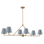 Crystorama Xavier 6 Light Vibrant Gold Plus Blue Chandelier
