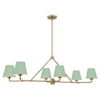 Crystorama Xavier 6 Light Vibrant Gold Plus Green Chandelier