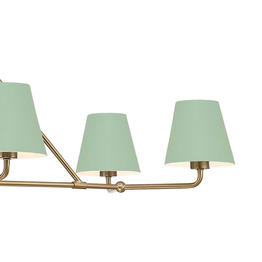 Crystorama XAV-B9306-VG-GR Vibrant Gold,Green Xavier 6 Light Vibrant Gold Plus Green Chandelier Image 2