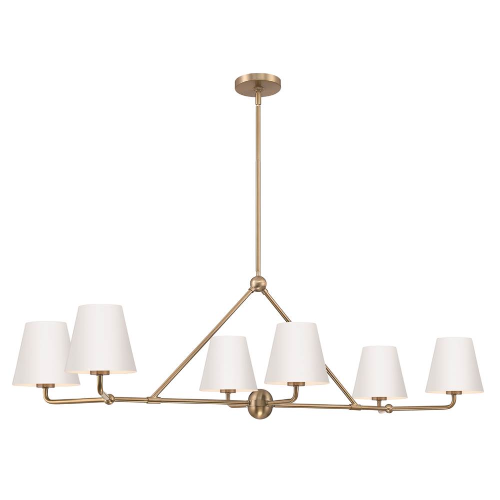 Crystorama Xavier 6 Light Vibrant Gold Plus White Chandelier
