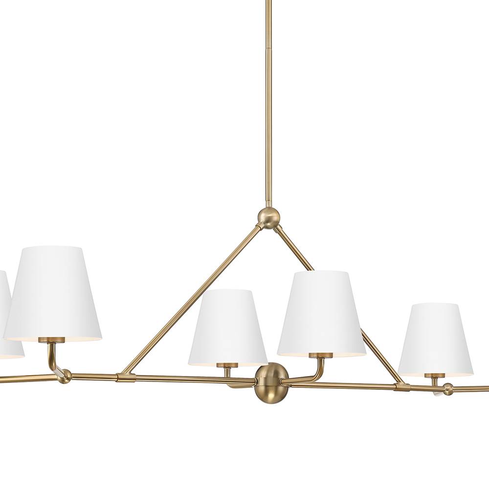 Crystorama XAV-B9306-VG-WH Vibrant Gold, White Xavier 6 Light Vibrant Gold Plus White Chandelier Image 2